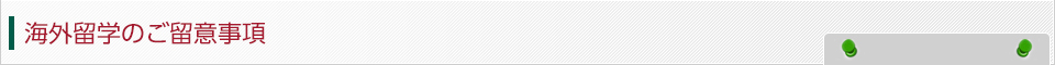 海外留学のご留意事項
